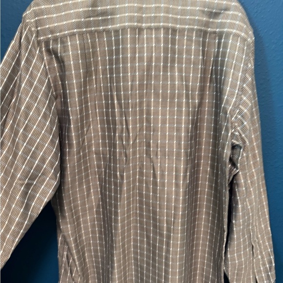 Ermenegildo Zegna Men's Brown Checkered Shirt M - Picture 7 of 9